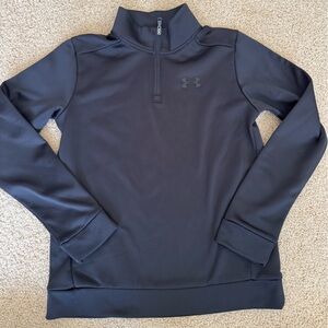 Under Armour ColdGear Quarter-Zip Pullover - Black | Boys Youth Large